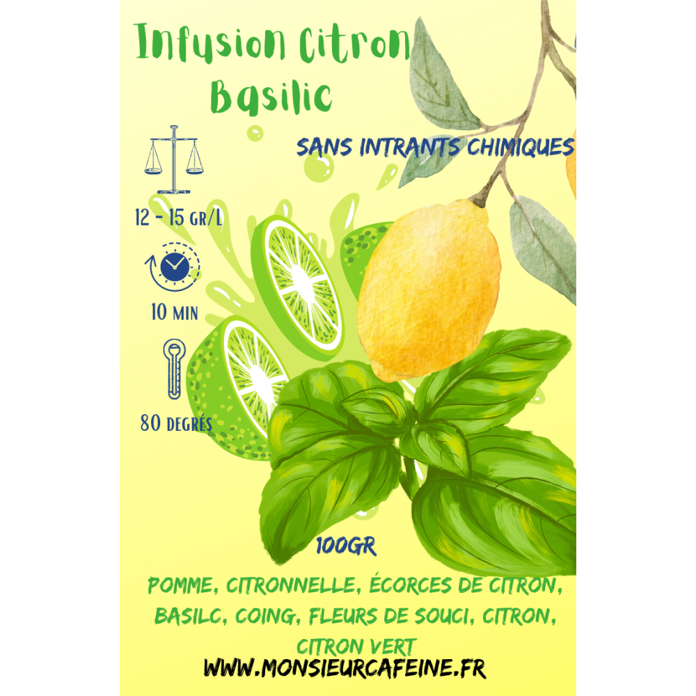 Infusion citron, basilic