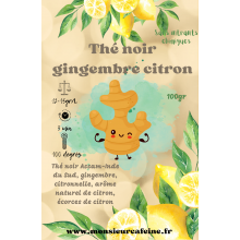 Thé noir citron, gingembre